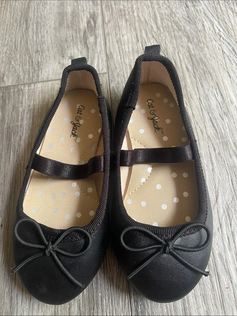 Cat & Jack Black Girls' Mary Jane Ballet Flats with Bow size 6 toddler